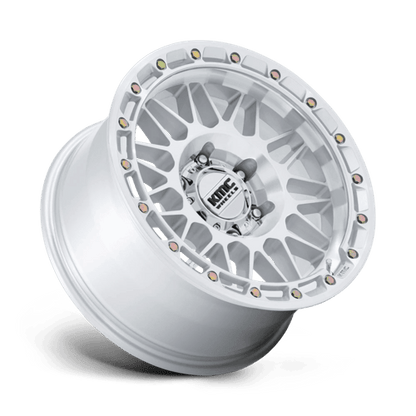 KMC KM555 ATTACK Gloss Silver W/ Machined Face 17x8.5 +25 5x127mm 71.5mm
