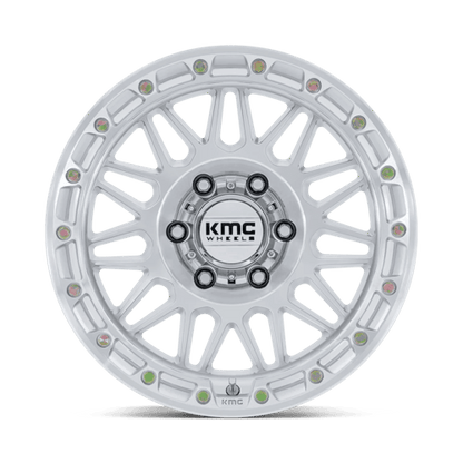 KMC KM555 ATTACK Gloss Silver W/ Machined Face 17x8.5 -10 6x135mm 87.1mm