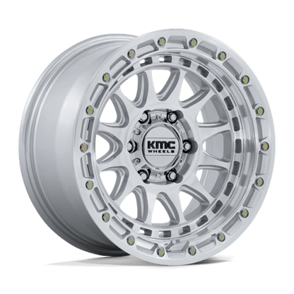 KMC KM556 CRUX Gloss Silver W/ Machined Face 17x8.5 +25 5x127mm 71.5mm