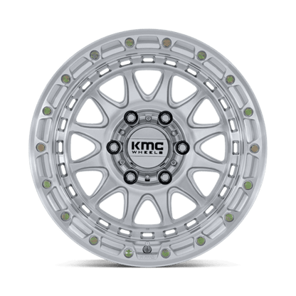 KMC KM556 CRUX Gloss Silver W/ Machined Face 17x8.5 +25 5x127mm 71.5mm