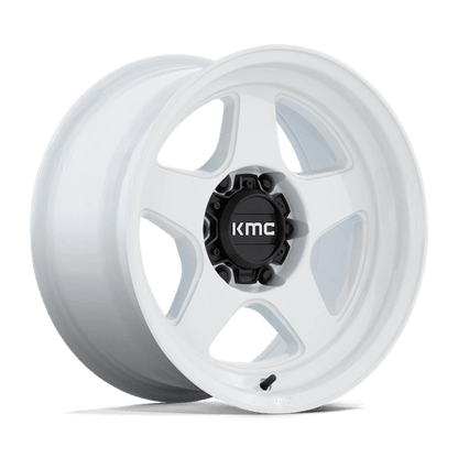 KMC KM728 LOBO Gloss White 17x8.5 -10 6x135mm 87.1mm