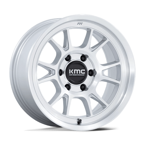 KMC KM729 RANGE Gloss Silver W/ Machined Face 17x8.5 -10 5x127mm 71.5mm