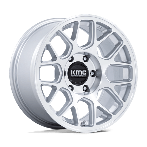 KMC KM730 HATCHET Gloss Silver W/ Machined Face 17x8.5 -10 6x120mm 66.9mm