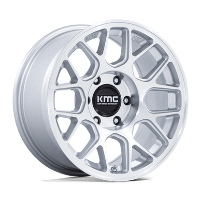 KMC KM730 HATCHET Gloss Silver W/ Machined Face 17x8.5 -10 6x139.7mm 106.1mm
