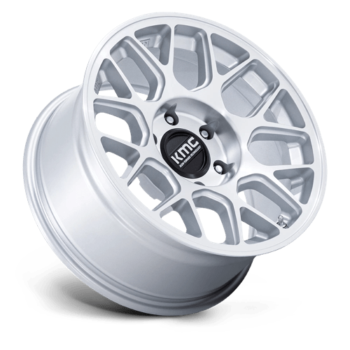 KMC KM730 HATCHET Gloss Silver W/ Machined Face 17x8.5 -10 6x114.3mm 66.1mm