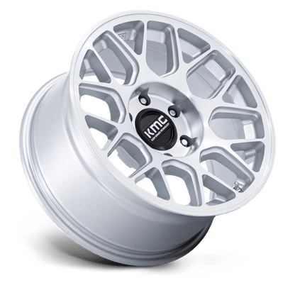 KMC KM730 HATCHET Gloss Silver W/ Machined Face 17x8.5 0 6x135mm 87.1mm