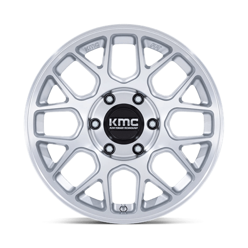 KMC KM730 HATCHET Gloss Silver W/ Machined Face 17x8.5 -10 6x120mm 66.9mm