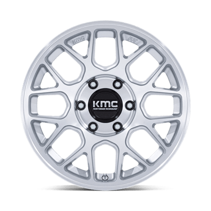 KMC KM730 HATCHET Gloss Silver W/ Machined Face 17x8.5 -10 6x120mm 66.9mm