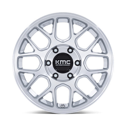 KMC KM730 HATCHET Gloss Silver W/ Machined Face 17x8.5 -10 6x139.7mm 106.1mm