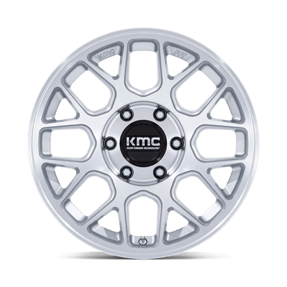 KMC KM730 HATCHET Gloss Silver W/ Machined Face 17x8.5 -10 6x139.7mm 106.1mm