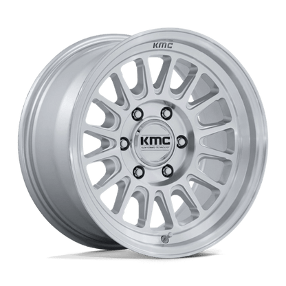 KMC KM733 IMPACT FFT Gloss Silver W/ Machined Face 18x9 +18 6x135mm 87.1mm