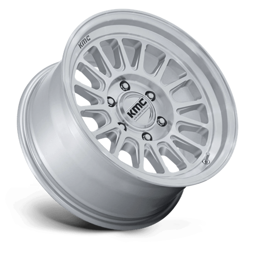 KMC KM733 IMPACT FFT Gloss Silver W/ Machined Face 18x9 0 6x139.7mm 106.1mm