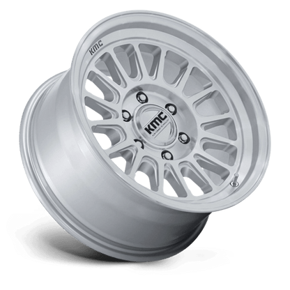 KMC KM733 IMPACT FFT Gloss Silver W/ Machined Face 18x9 +18 5x127mm 71.5mm