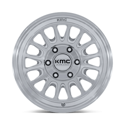 KMC KM733 IMPACT FFT Gloss Silver W/ Machined Face 17x8.5 0 5x127mm 71.5mm