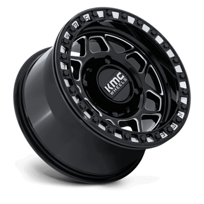 KMC KS241 TORX UTV BEADLOCK Gloss Black Milled 15x8 0 4x137mm 96mm