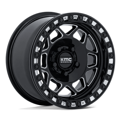 KMC KS241 TORX UTV BEADLOCK Gloss Black Milled 15x8 0 5x114.3mm 72.6mm