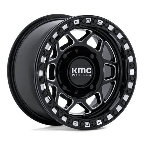 KMC KS241 TORX UTV BEADLOCK Gloss Black Milled 15x7 +38 4x137mm 96mm