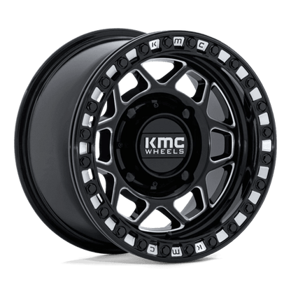 KMC KS241 TORX UTV BEADLOCK Gloss Black Milled 15x7 +38 4x137mm 96mm