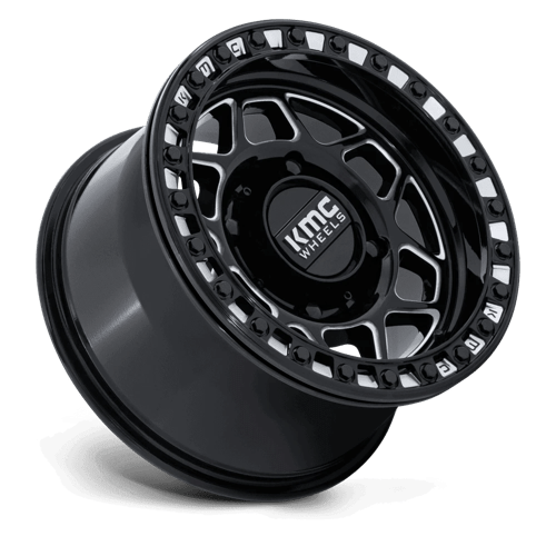 KMC KS241 TORX UTV BEADLOCK Gloss Black Milled 15x7 +38 4x137mm 96mm