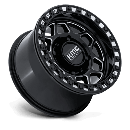 KMC KS241 TORX UTV BEADLOCK Gloss Black Milled 15x7 +38 4x156mm 115.1mm
