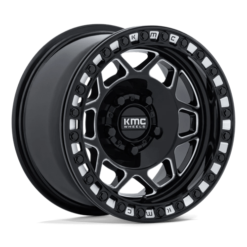 KMC KS241 TORX UTV BEADLOCK Gloss Black Milled 15x7 +38 5x114.3mm 72.6mm