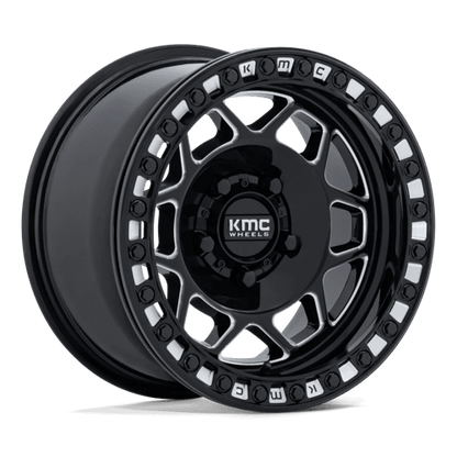 KMC KS241 TORX UTV BEADLOCK Gloss Black Milled 15x7 +38 5x114.3mm 72.6mm
