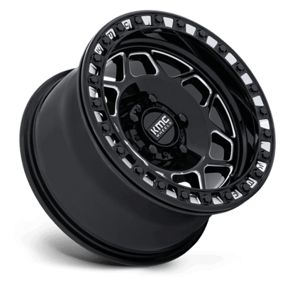 KMC KS241 TORX UTV BEADLOCK Gloss Black Milled 15x7 +38 5x114.3mm 72.6mm