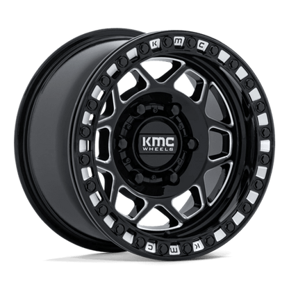 KMC KS241 TORX UTV BEADLOCK Gloss Black Milled 15x7 +38 6x139.7mm 100.3mm