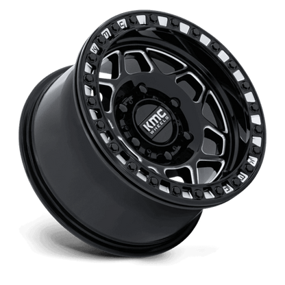 KMC KS241 TORX UTV BEADLOCK Gloss Black Milled 15x7 +38 6x139.7mm 100.3mm