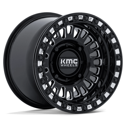 KMC KS242 AZTEC UTV BEADLOCK Gloss Black Milled 15x7 +38 4x137mm 96mm