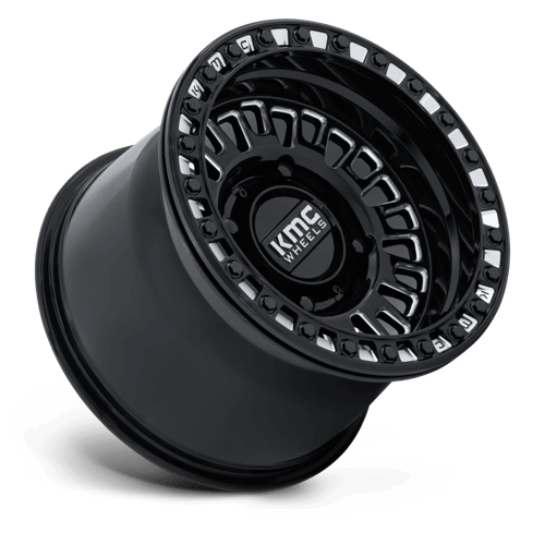 KMC KS242 AZTEC UTV BEADLOCK Gloss Black Milled 15x10 0 4x137mm 96mm