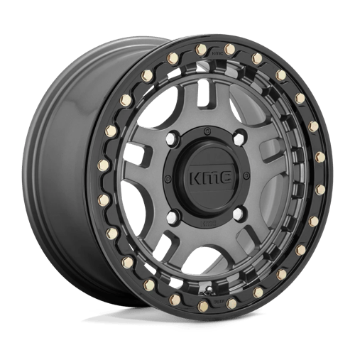 KMC KS240 RECON UTV BEADLOCK Gun Metal W/ Gloss Black Ring 15x7 +38 4x156mm 132mm