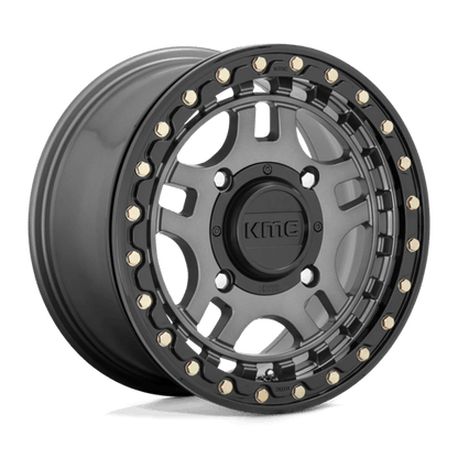 KMC KS240 RECON UTV BEADLOCK Gun Metal W/ Gloss Black Ring 14x7 +38 4x156mm 132mm