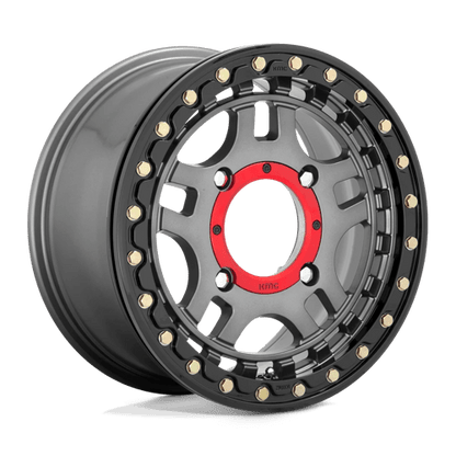 KMC KS240 RECON UTV BEADLOCK Gun Metal W/ Gloss Black Ring 14x7 +38 4x137mm 112.1mm