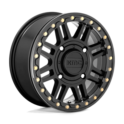 KMC KS242 AZTEC UTV BEADLOCK Satin Black W/ Gloss Black Rg 15x6 +38 4x156mm 132mm