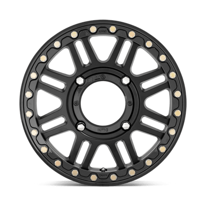 KMC KS242 AZTEC UTV BEADLOCK Satin Black W/ Gloss Black Rg 15x10 0 4x137mm 112.1mm
