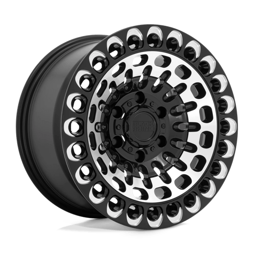 Black Rhino LABYRINTH Gloss Black W Mach Face & Mill 17x9.5 +12 6x135mm 87.1mm