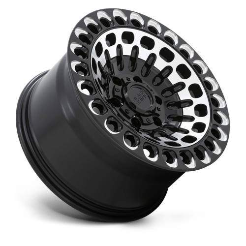 Black Rhino LABYRINTH Gloss Black W Mach Face & Mill 17x9.5 +12 6x114.3mm 76.1mm