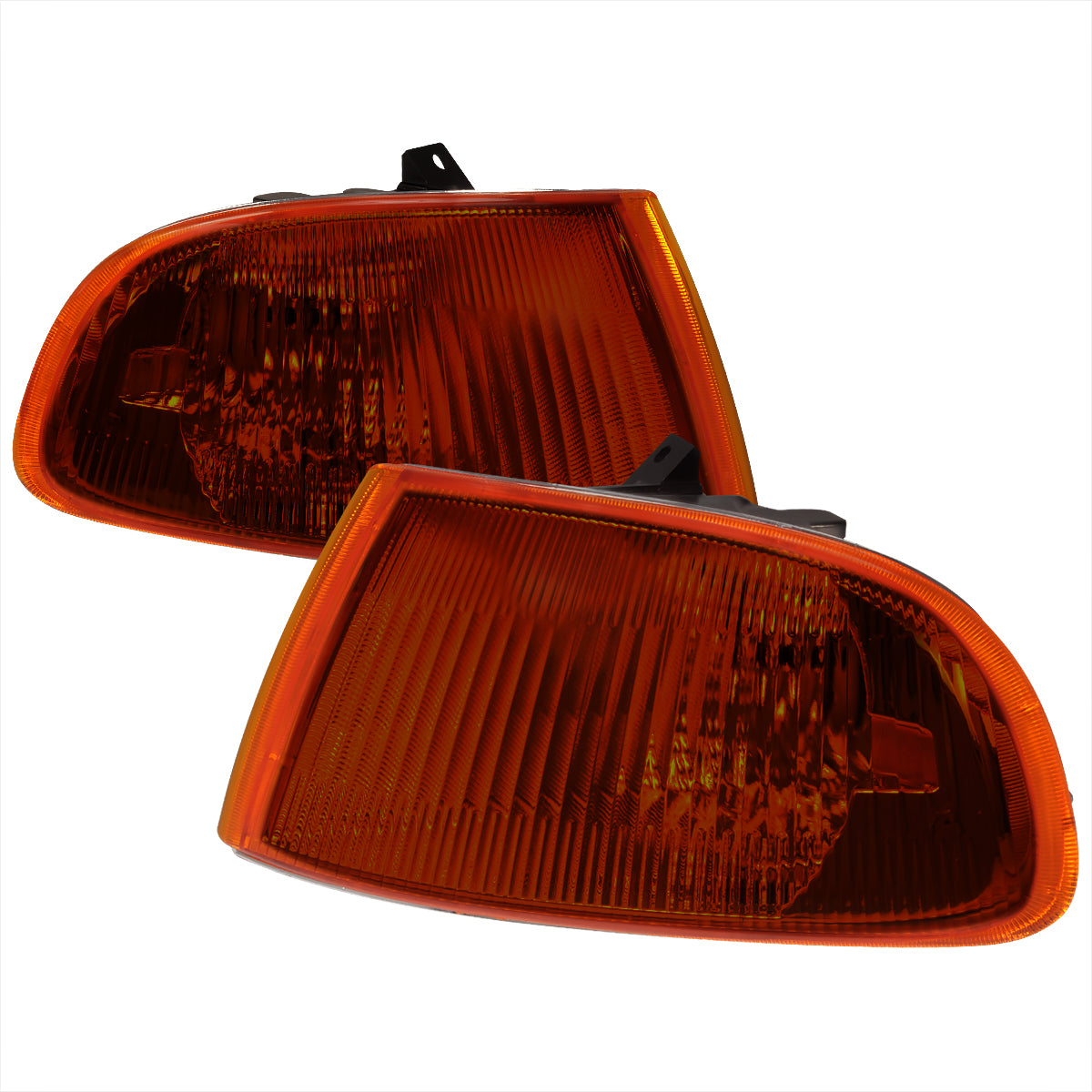 1992-1995 Honda Civic 2/3DR Corner Lights (Chrome Housing/Amber Smoked Lens)