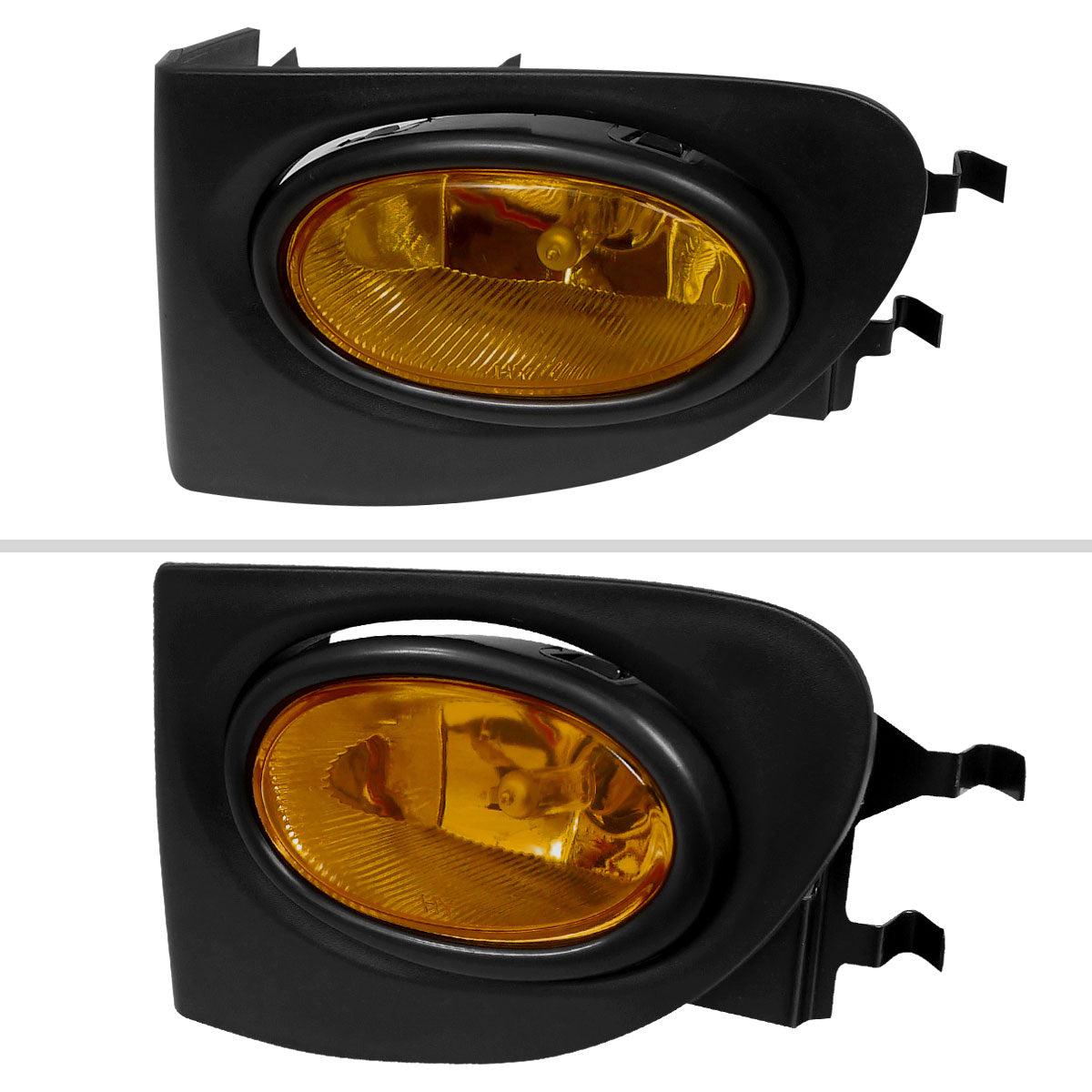 2002-2005 Honda Civic Si Hatchback H11 Fog Lights Kit (Chrome Housing/Amber Yellow Lens)