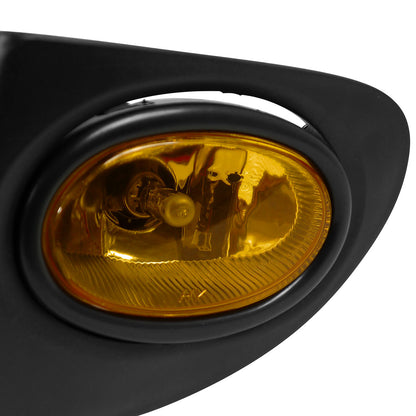 2002-2005 Honda Civic Si Hatchback H11 Fog Lights Kit (Chrome Housing/Amber Yellow Lens)