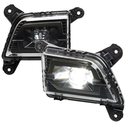 2019-2022 Chevrolet Silverado 1500/2020-2022 Silverado 2500HD/3500HD LED Fog Lights Kit (Matte Black Housing/Clear Lens)