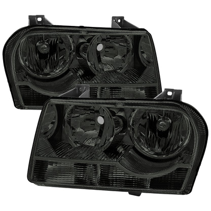 2005-2010 Chrysler 300 Factory Style Headlights (Chrome Housing/Smoked Lens)