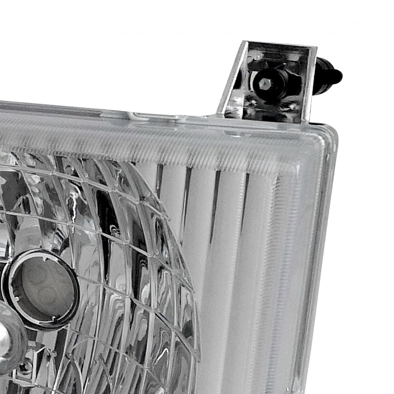 1992-2006 Ford Econoline Factory Style Crystal Headlights (Chrome Housing/Clear Lens)