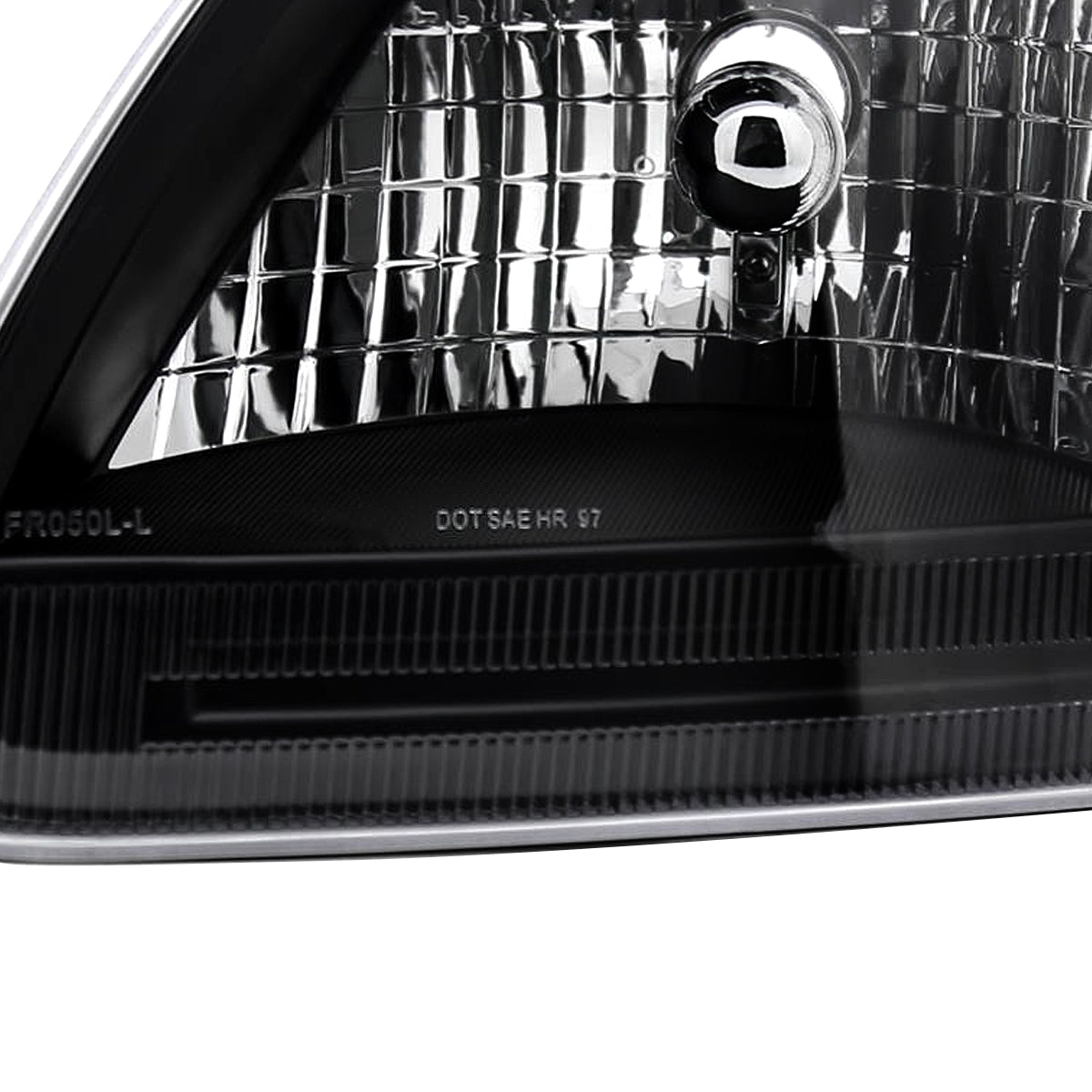 1997-2004 Ford F-150/Expedition Factory Style Crystal Headlights (Matte Black Housing/Clear Lens)