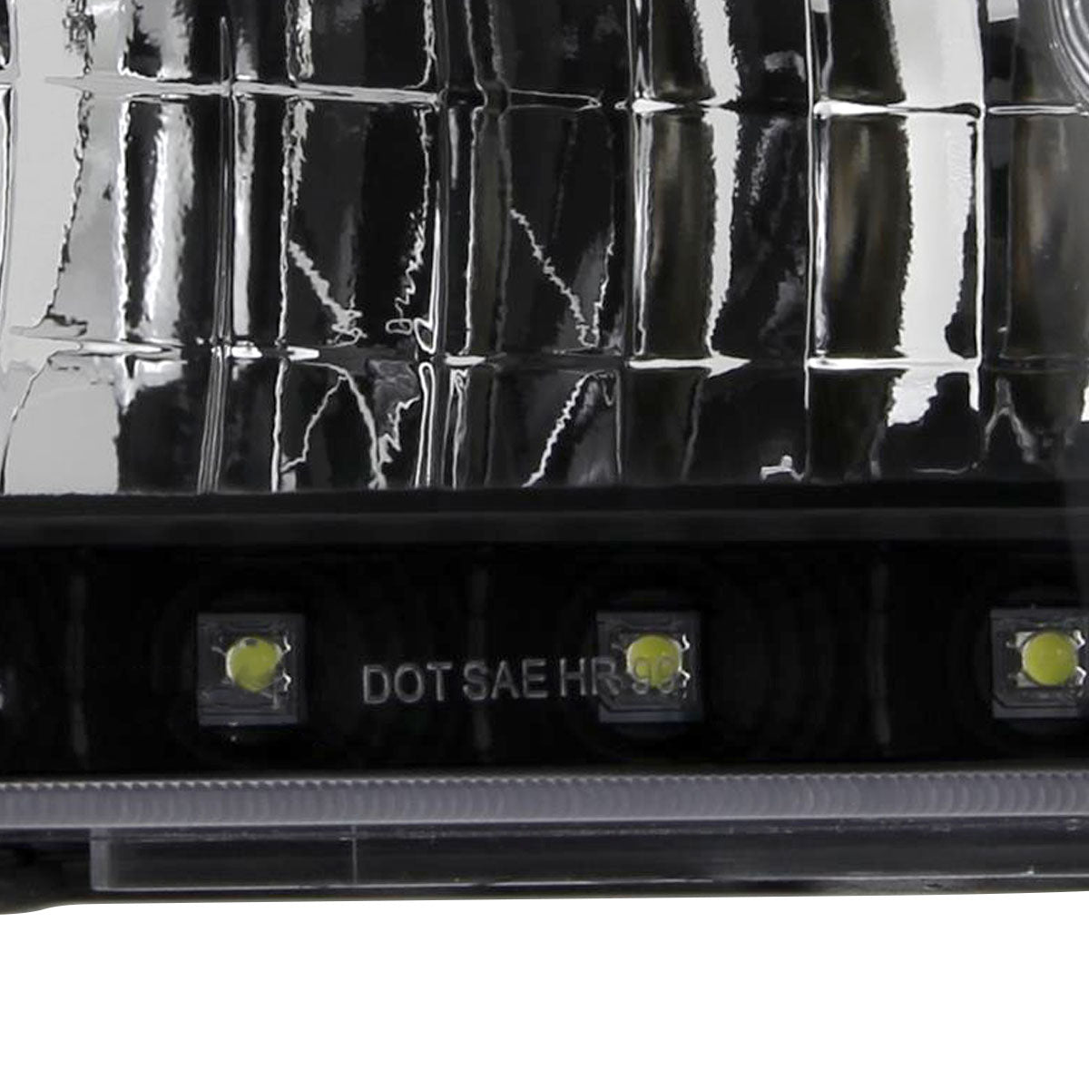 1999-2004 Ford F-250/F-350/F-450/F-550/Excursion Factory style Headlights w/ SMD LED Light Strip (Matte Black Housing/Clear Lens)