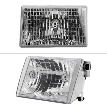 1993-1998 Jeep Grand Cherokee Factory Style Headlights (Chrome Housing/Clear Lens)