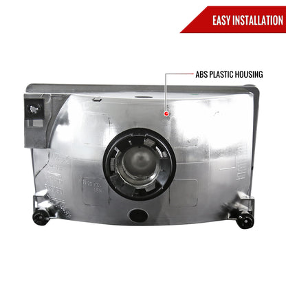 1993-1998 Jeep Grand Cherokee Factory Style Headlights (Chrome Housing/Clear Lens)