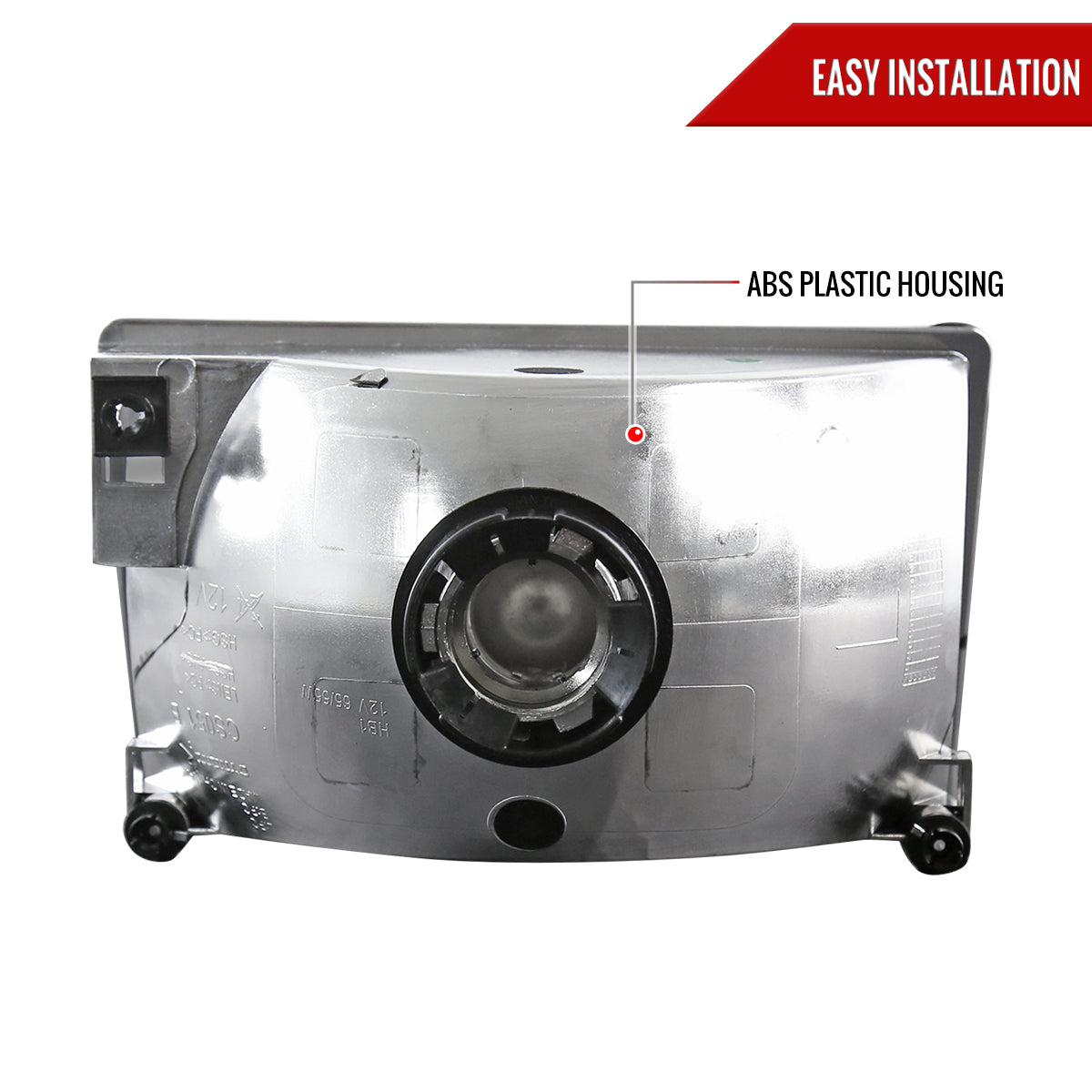 1993-1998 Jeep Grand Cherokee Factory Style Headlights (Chrome Housing/Smoked Lens)