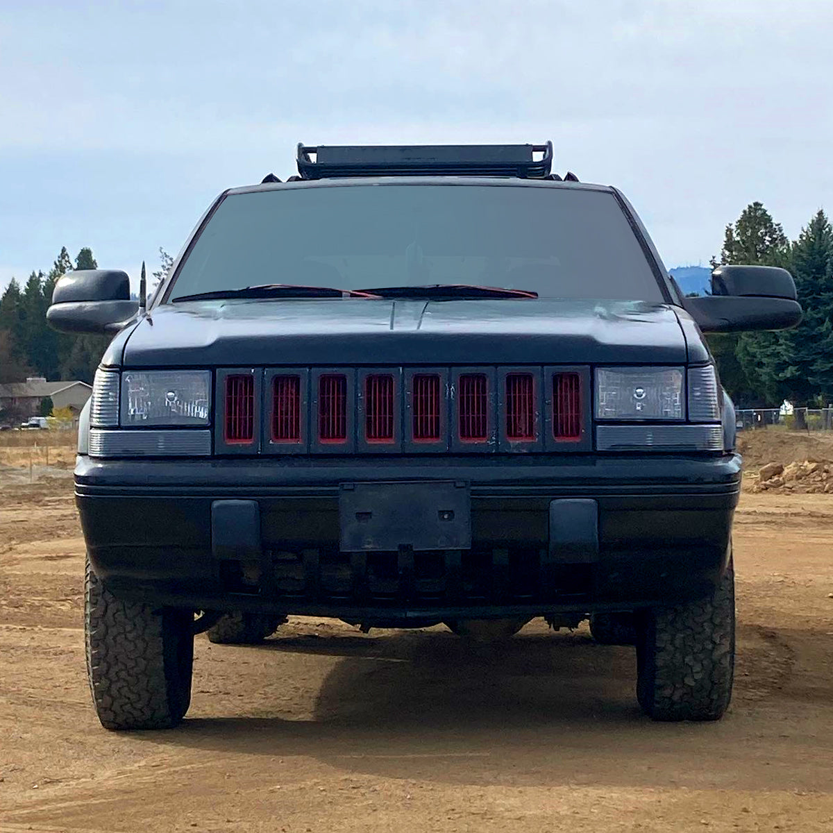 1993-1998 Jeep Grand Cherokee Factory Style Headlights (Matte Black Housing/Clear Lens)